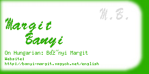 margit banyi business card